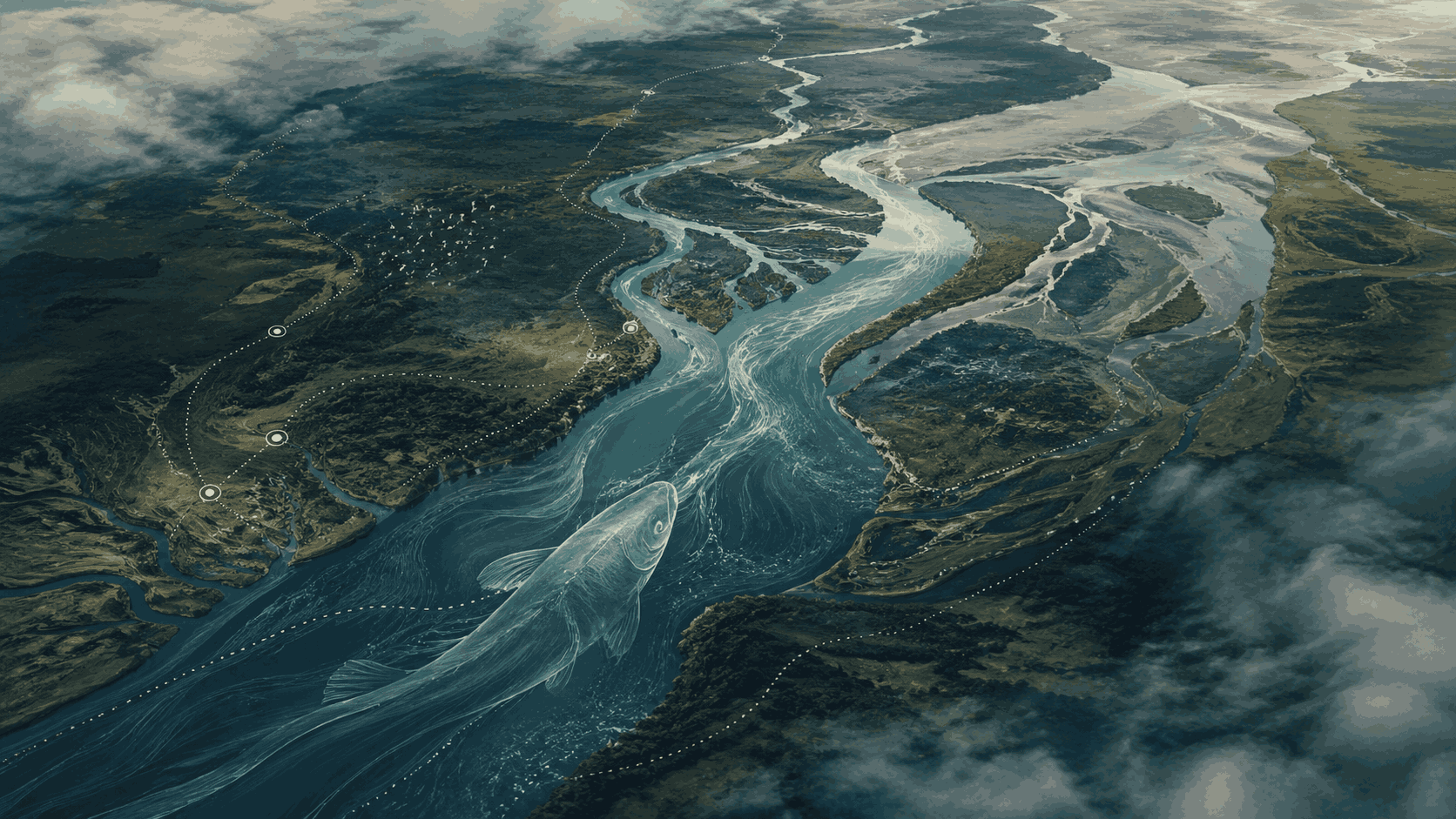Mapa abstracto de sistemas fluviales
